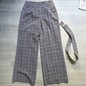 White House Black Market Black and White Wide Leg Pants